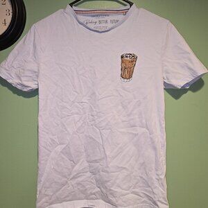 Denim & Flower Ricky Singh Shirt Mens Small Cookie Coffee Graphic Streetwear